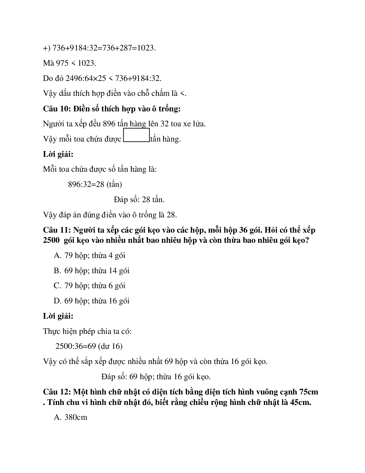 27 câu Trắc nghiệm Chia cho số có hai chữ số có đáp án 2023 – Toán lớp 4 (trang 5)