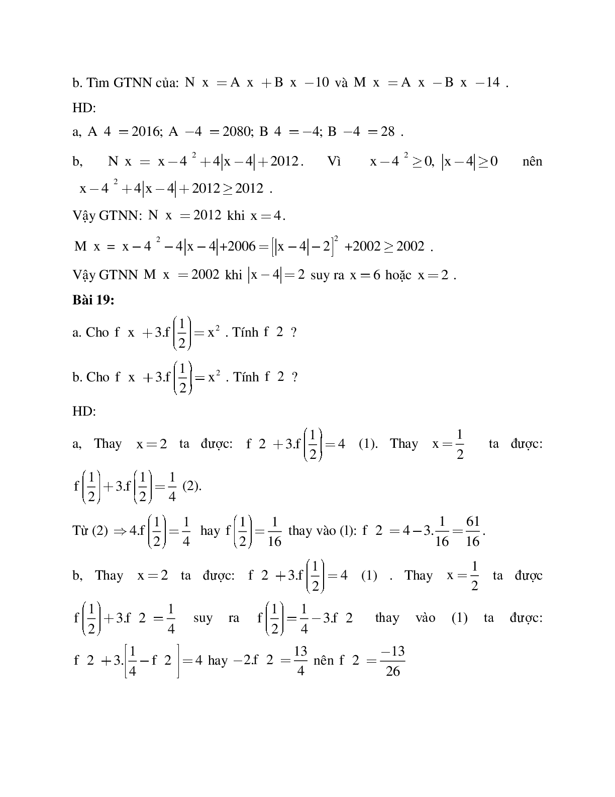 Cách giải Tìm hệ số chưa biết trong đa thức p(x) biết p(x0) = a (trang 4)