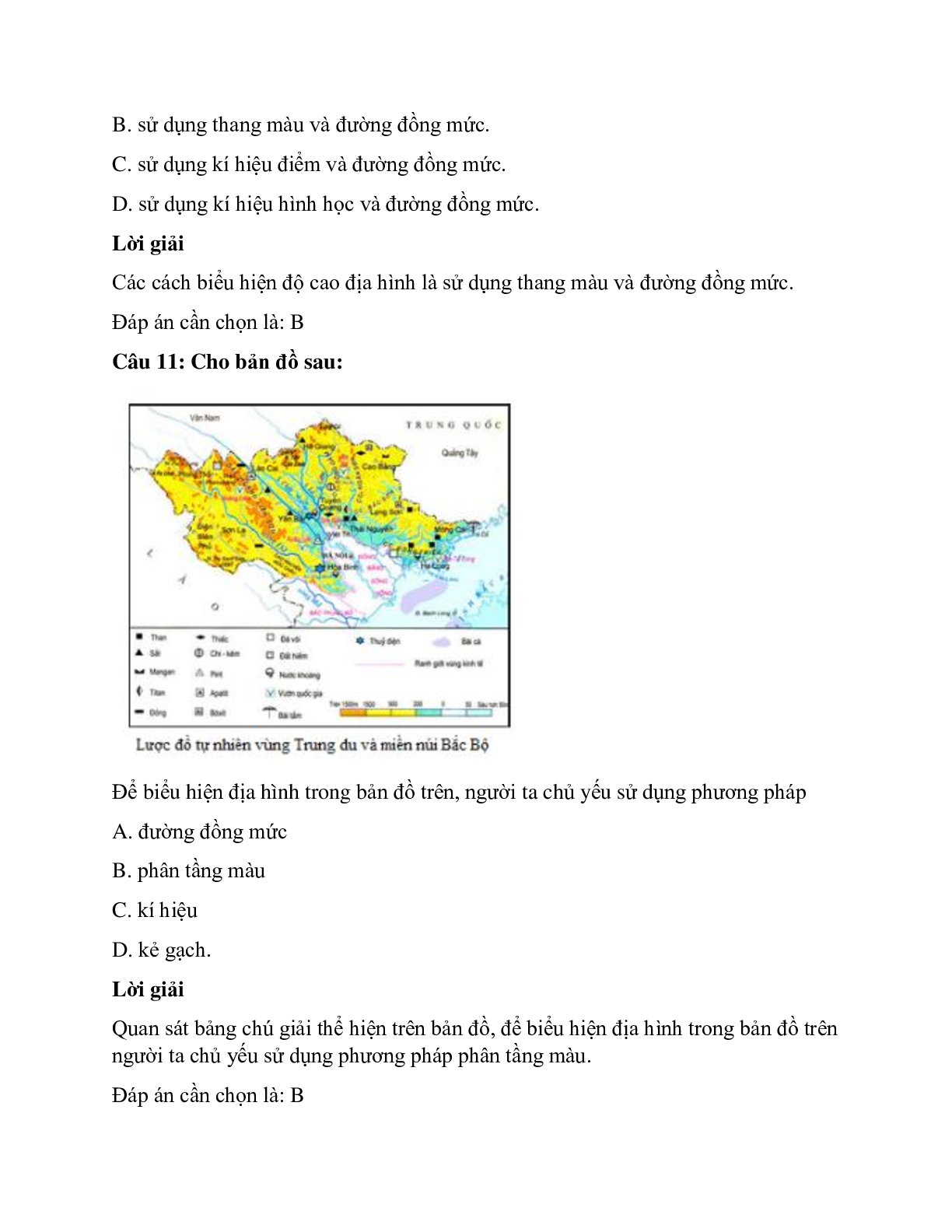 Trắc nghiệm Địa lí 6 Bài 5 có đáp án: Kí hiệu bản đồ. Cách biểu hiện địa hình trên bản đồ (trang 5)