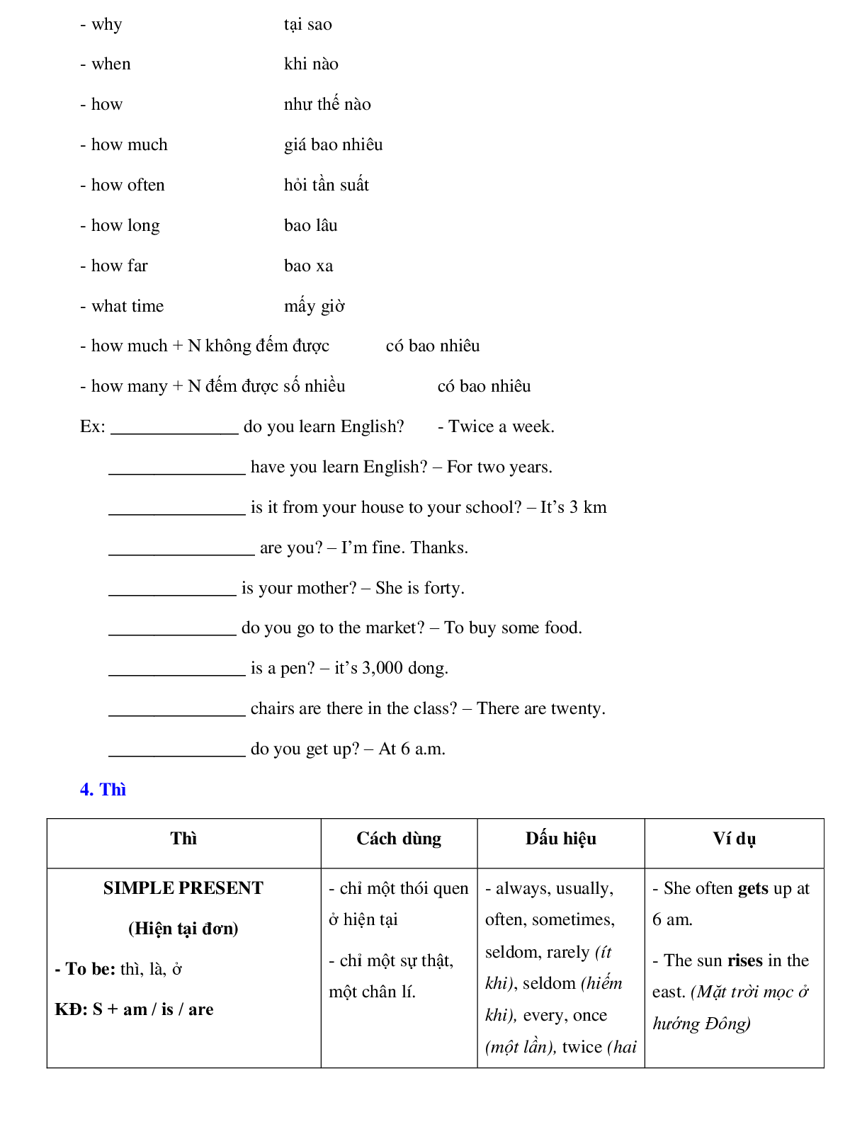 Lý thuyết, bài tập ôn tập Tiếng Anh lớp 7 (trang 2)