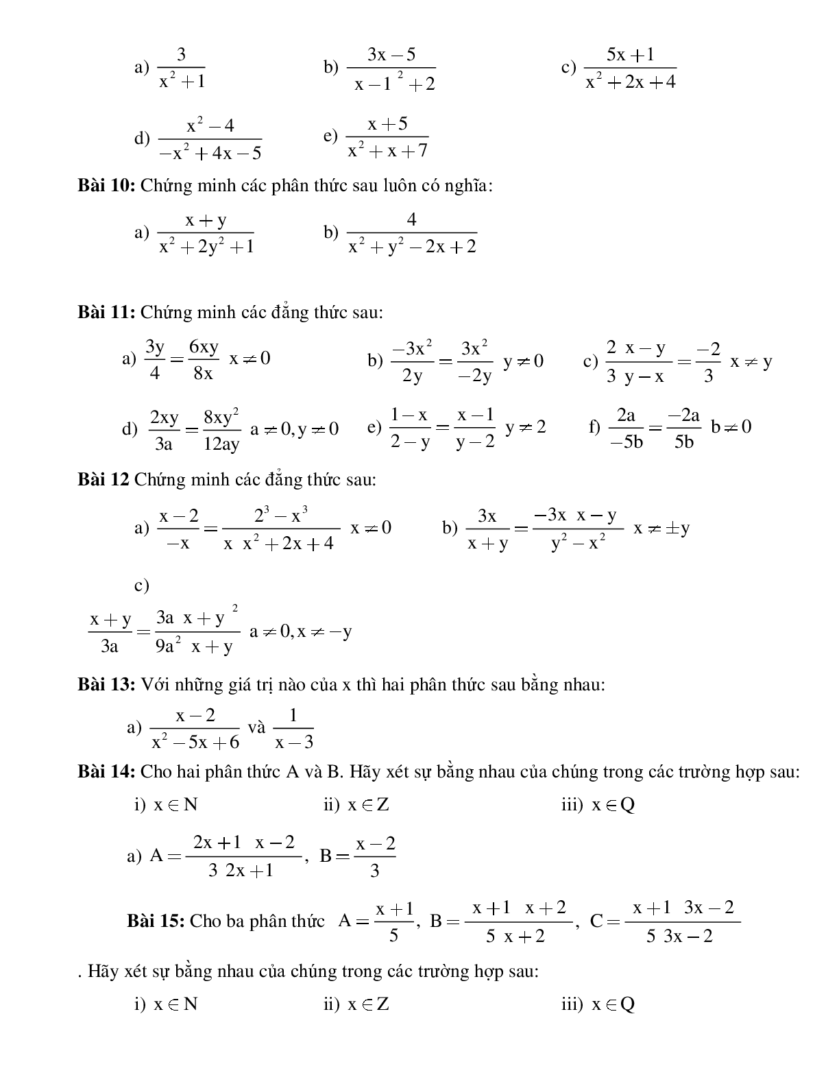Phân thức đại số và tính chất cơ bản (trang 3)