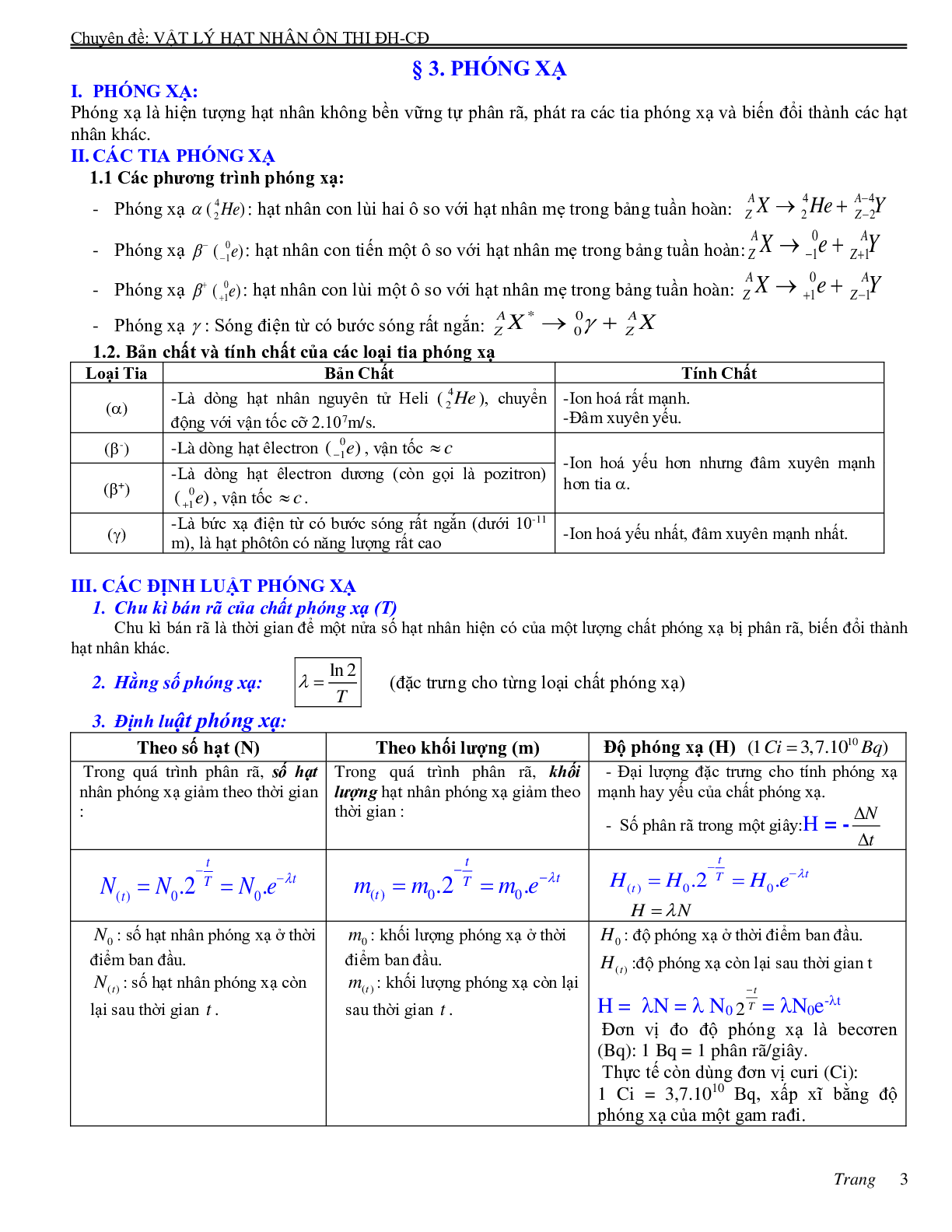 Chuyên đề Hạt nhân nguyên tử môn Vật lý lớp 12 (trang 3)