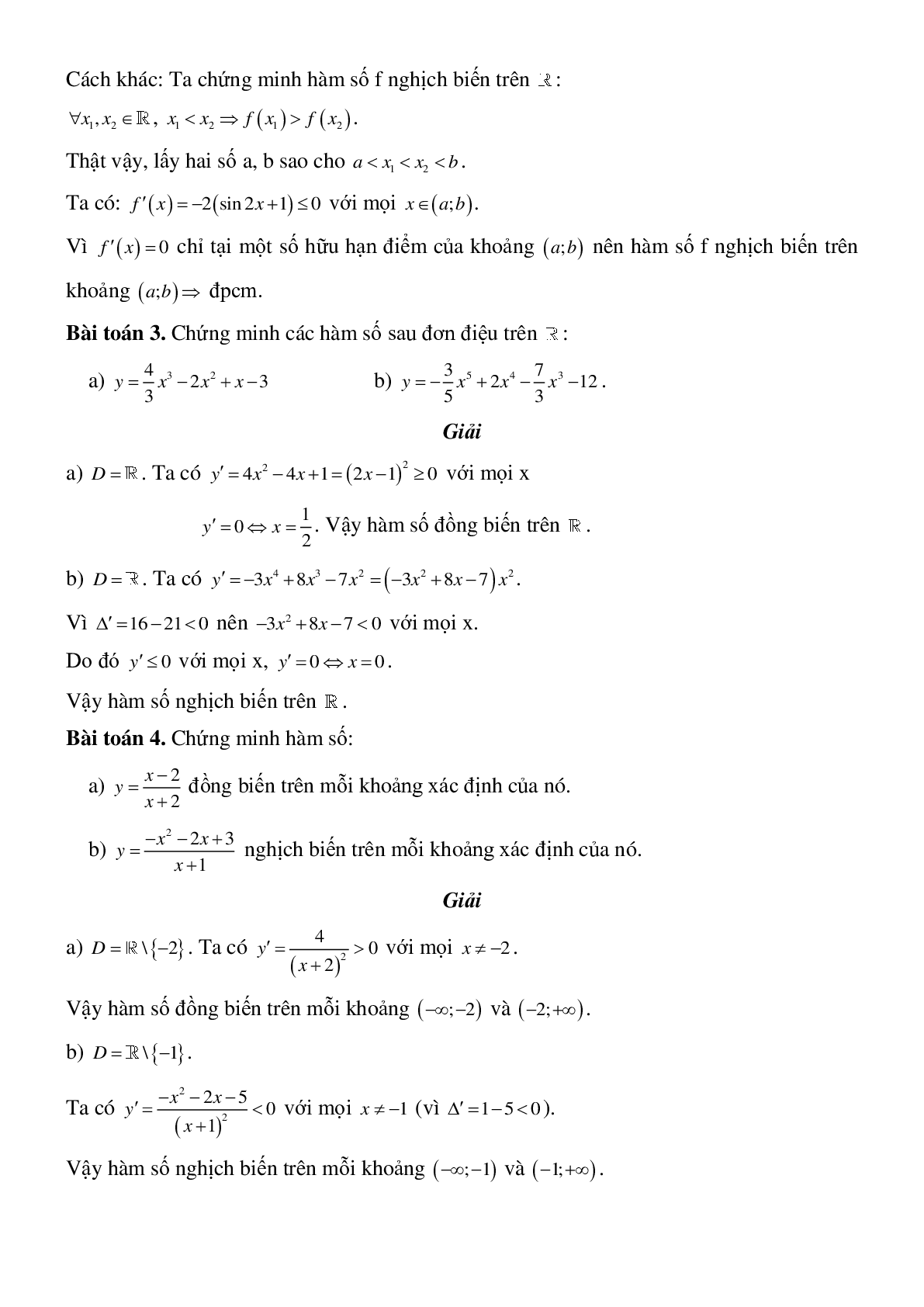 Tính đơn điệu của hàm số - Ôn thi THPT QG môn Toán (trang 10)