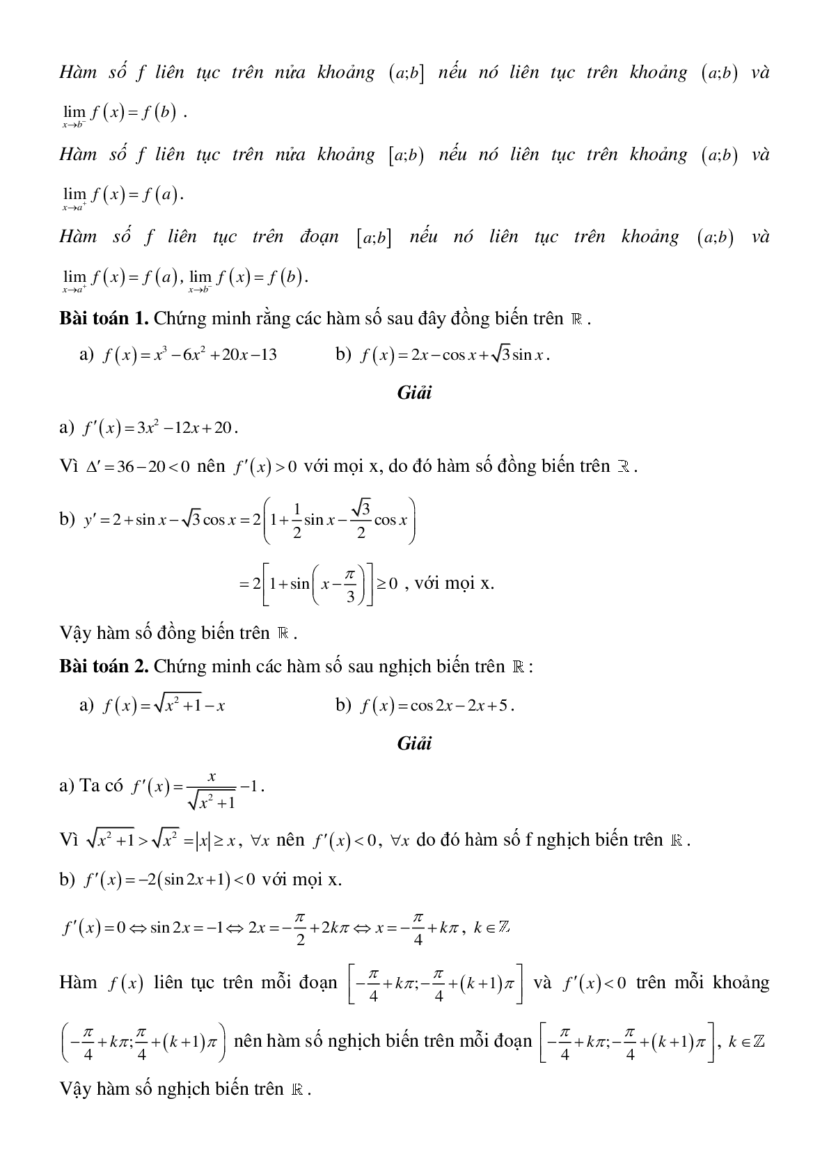 Tính đơn điệu của hàm số - Ôn thi THPT QG môn Toán (trang 9)