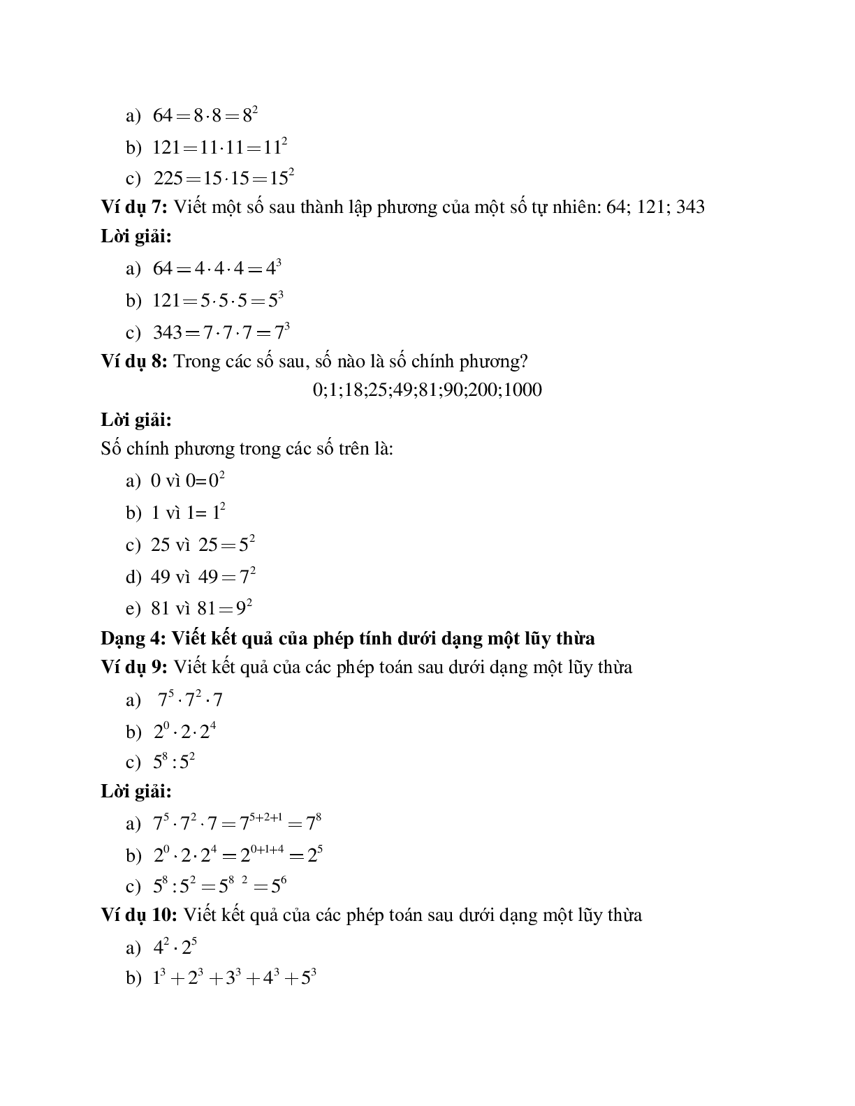 Các dạng toán thường gặp về Lũy thừa với số mũ tự nhiên có lời giải (trang 3)