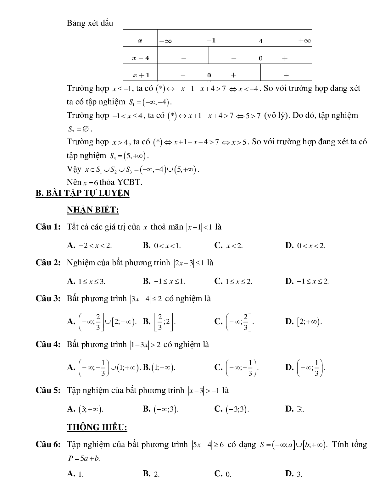 Bài tập ứng dụng của dấu nhị thức bậc nhất Toán 10 (trang 3)