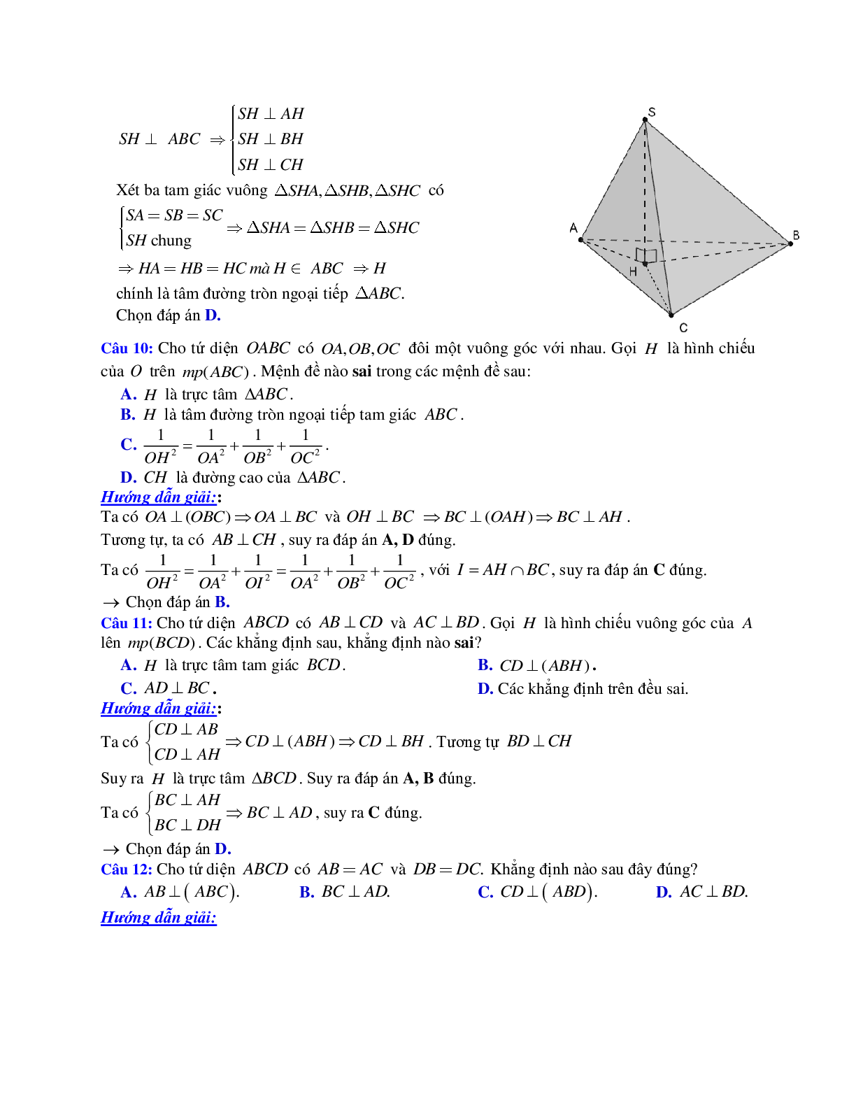 Phương pháp giải và bài tập về Cách chứng minh đường thẳng vuông góc với mặt phẳng (trang 5)
