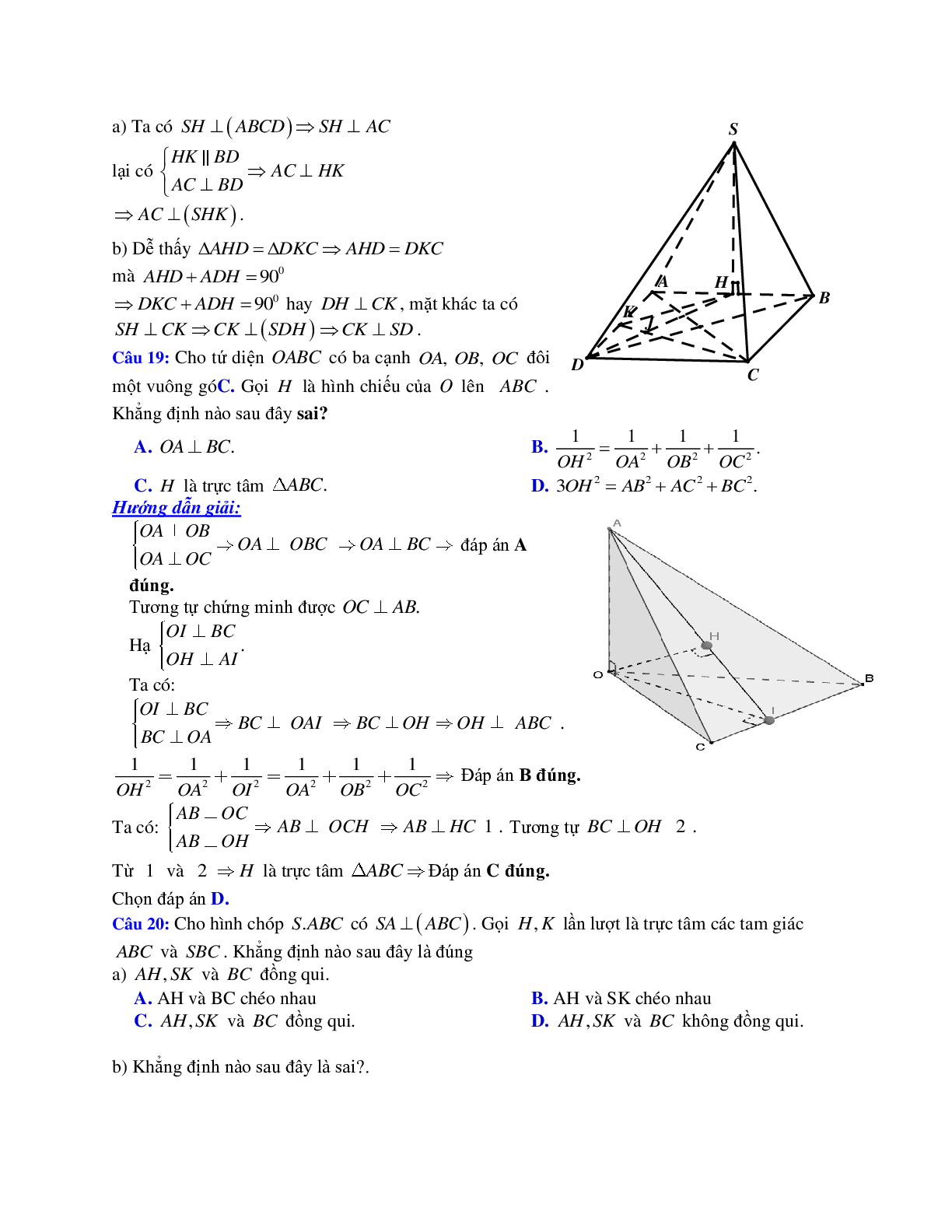Phương pháp giải và bài tập về Cách chứng minh đường thẳng vuông góc với mặt phẳng (trang 9)