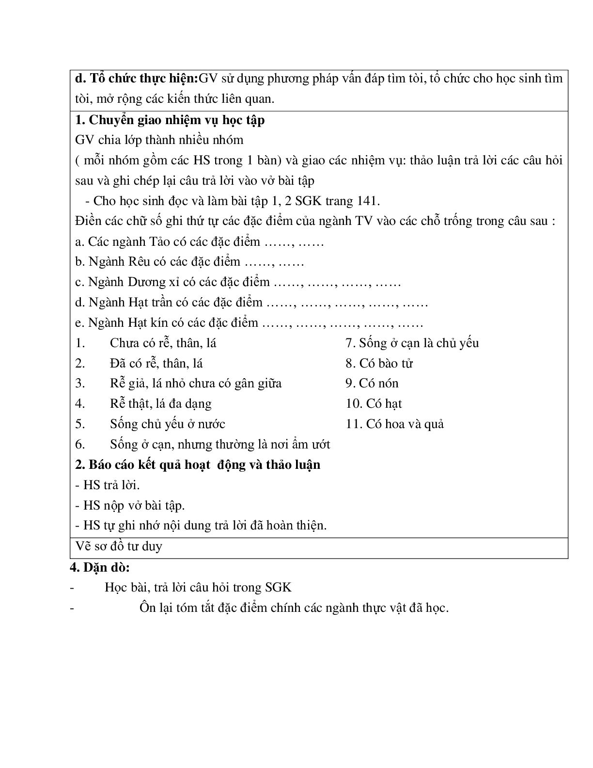 Giáo án Sinh học 6 Bài 43: Khái niệm sơ lược về phân loại thực vật mới nhất - CV5555 (trang 7)