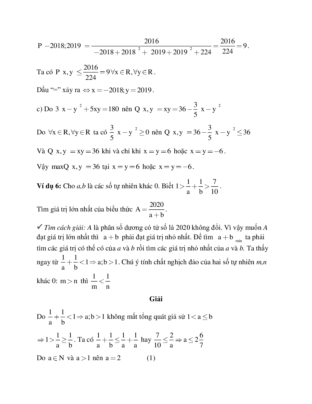 Hệ thống bài tập về Giá trị lớn nhất - Giá trị nhỏ nhất của một biểu thức đại số có lời giải (trang 8)