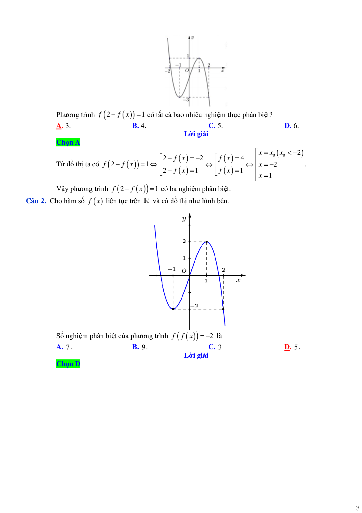 Tìm số nghiệm phương trình hàm hợp (trang 3)
