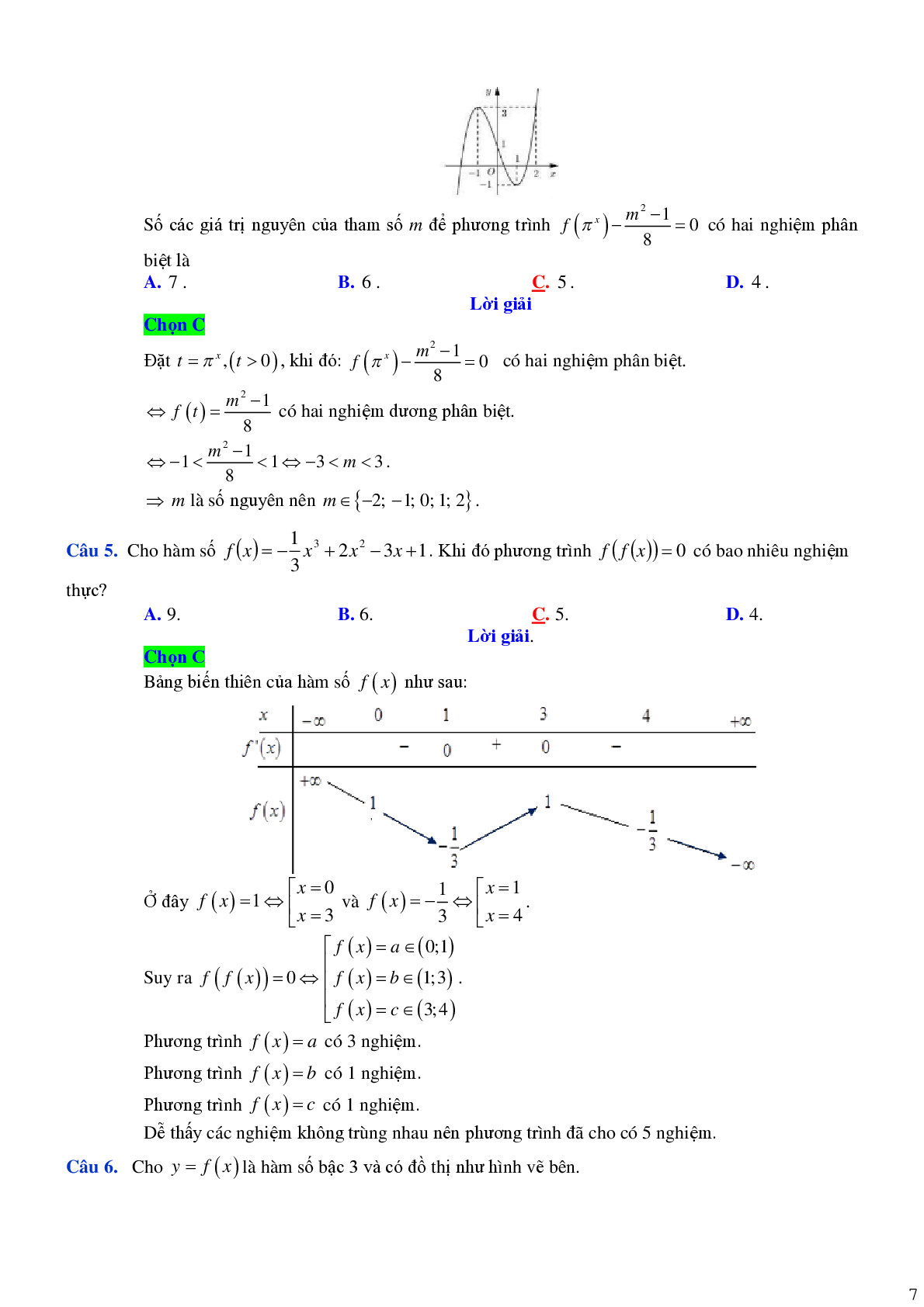 Tìm số nghiệm phương trình hàm hợp (trang 7)