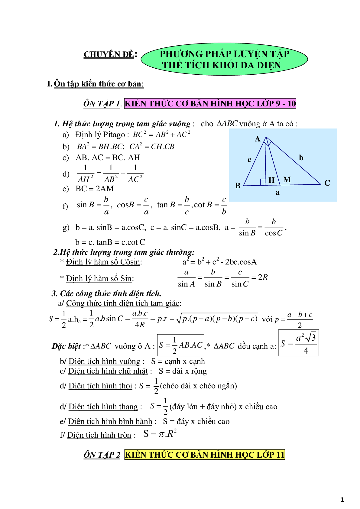 Các phương pháp tính thể tích khối đa diện (trang 1)