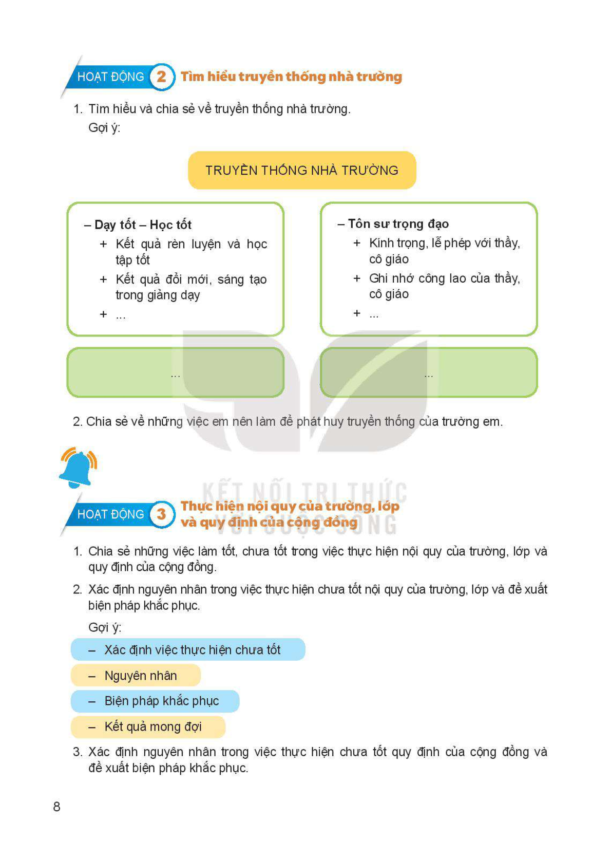 Hoạt động trải nghiệm, hướng nghiệp lớp 10 Kết nối tri thức pdf (trang 9)