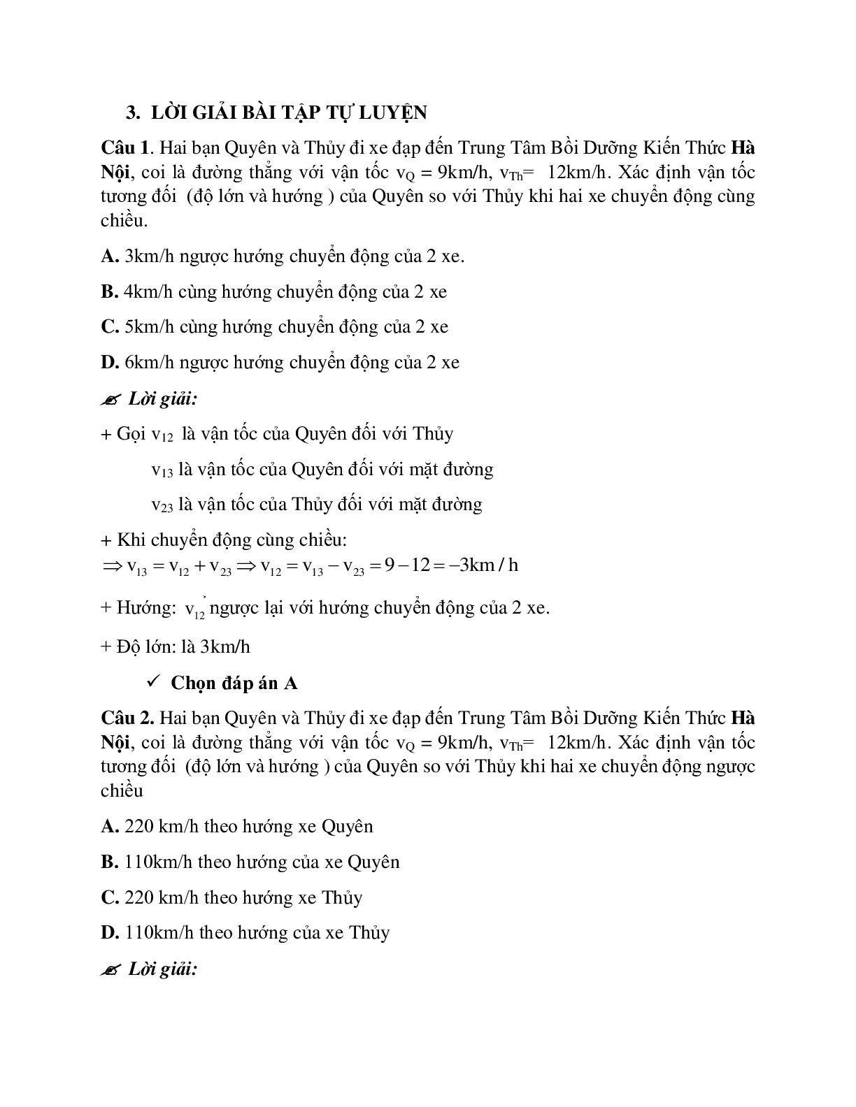 Bài tập về tính tương đối của chuyển động có đáp án (trang 10)
