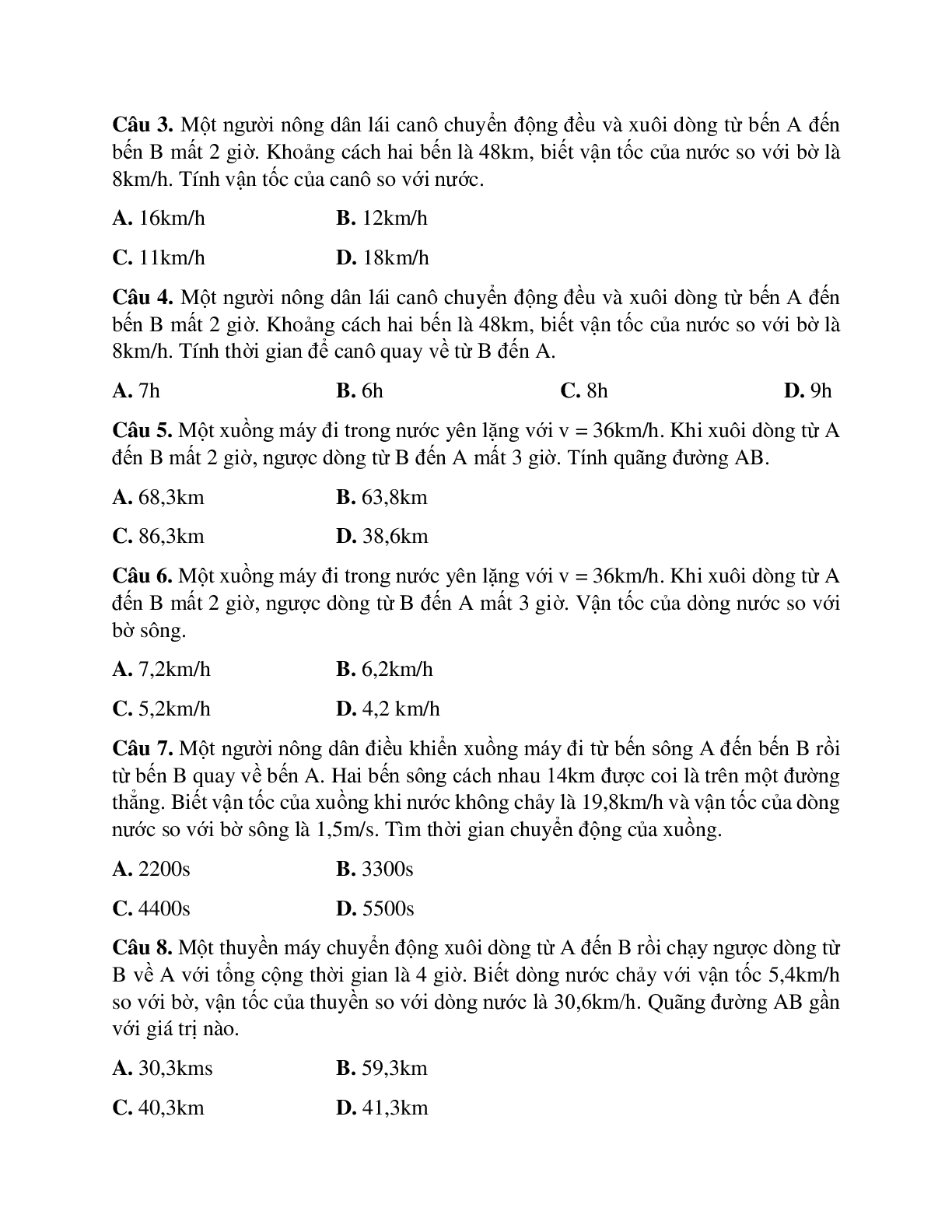 Bài tập về tính tương đối của chuyển động có đáp án (trang 5)