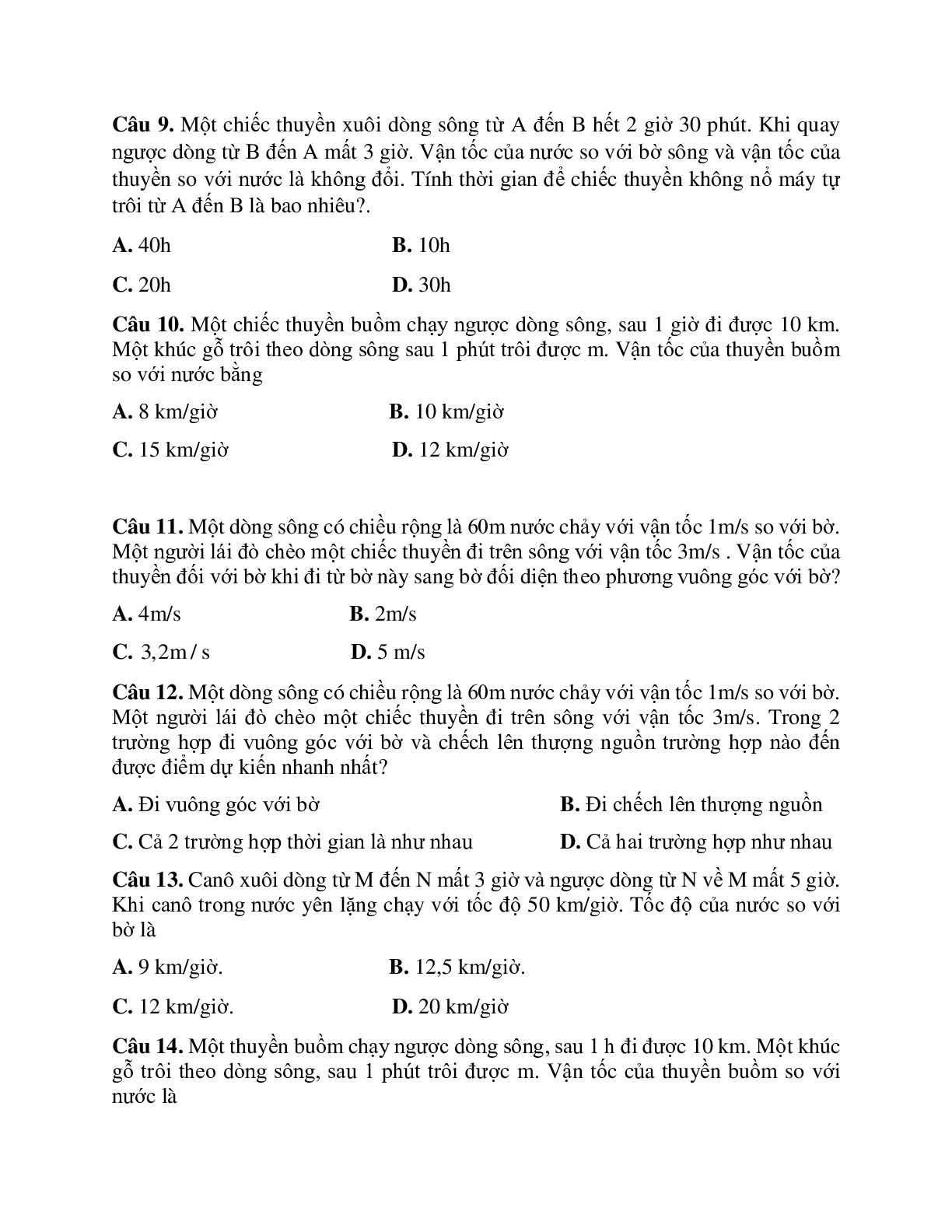 Bài tập về tính tương đối của chuyển động có đáp án (trang 6)