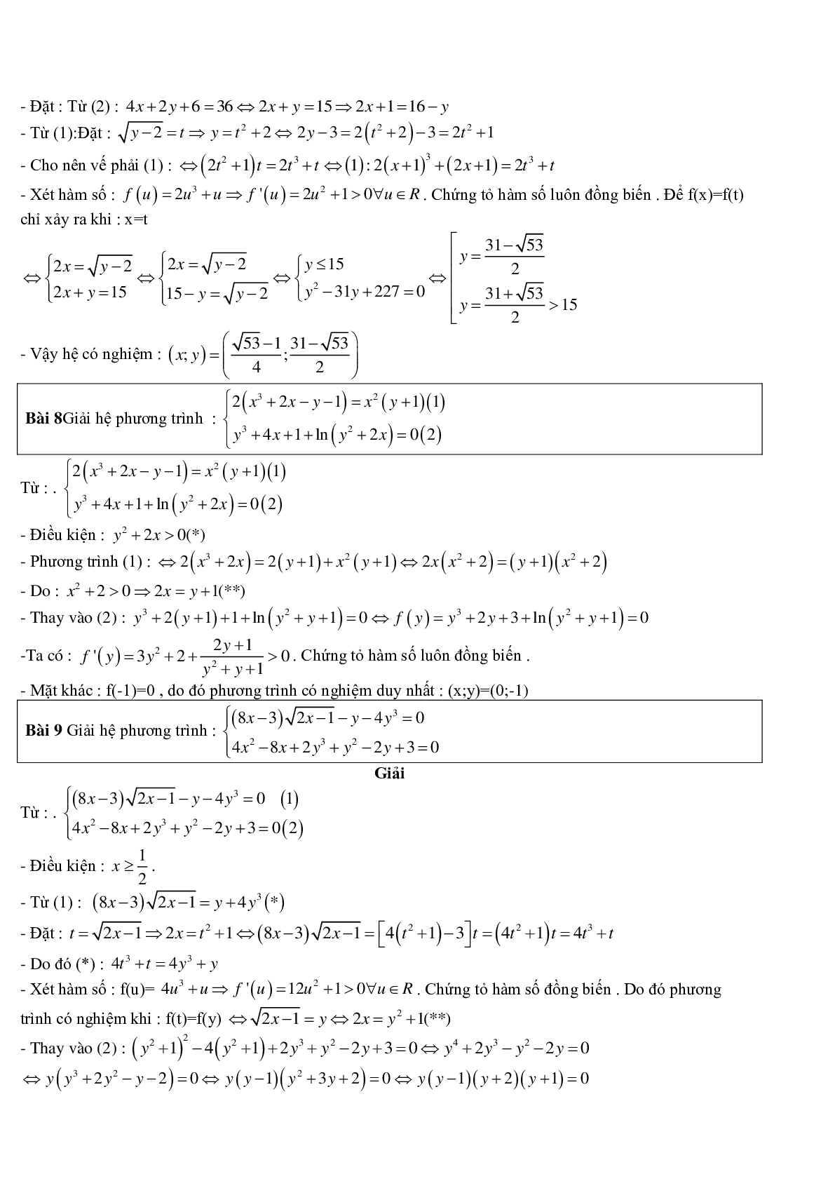 60 bài toán giải hệ phương trình bằng phương pháp hàm số điển hình (trang 4)