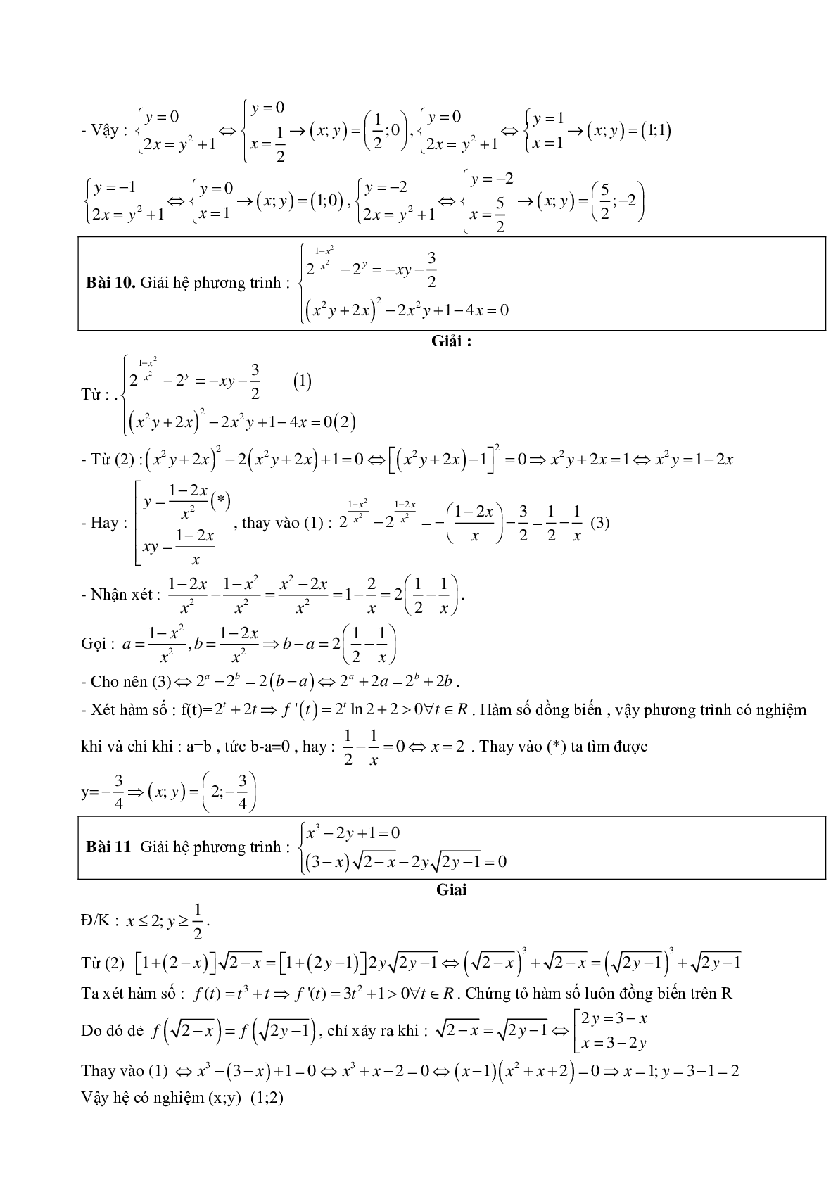 60 bài toán giải hệ phương trình bằng phương pháp hàm số điển hình (trang 5)