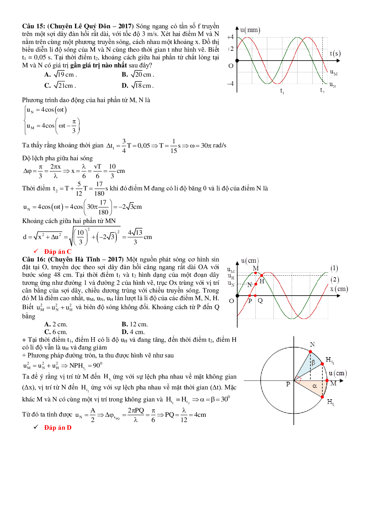 Lý thuyết, bài tập Đồ thị sóng cơ có đáp án (trang 7)