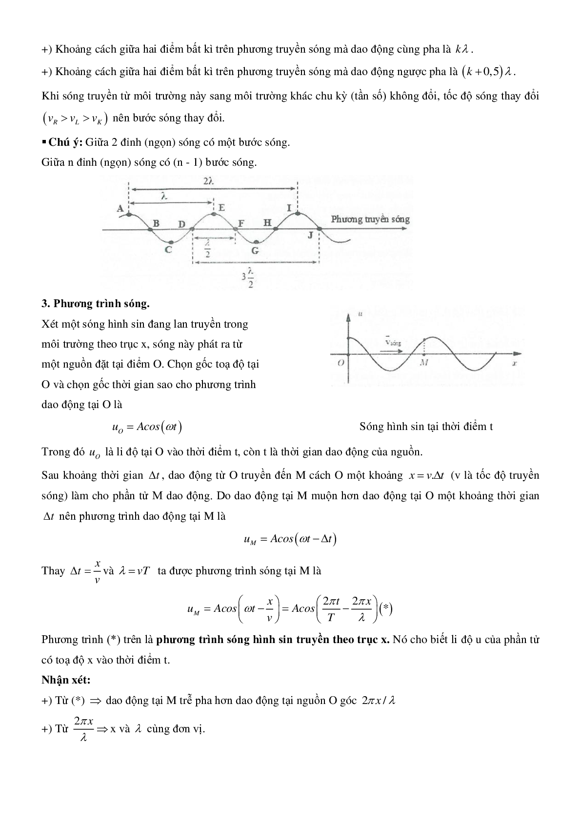 Chuyên đề Đại cương sóng cơ, phương trình sóng môn Vật lý lớp 12 có đáp án (trang 2)