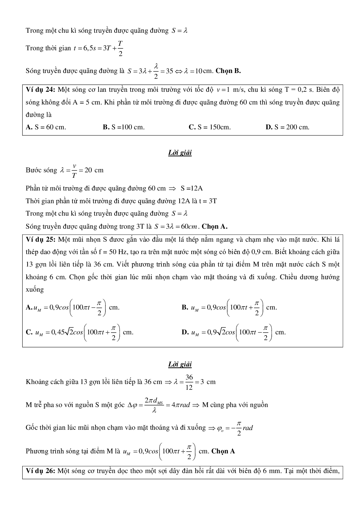 Chuyên đề Đại cương sóng cơ, phương trình sóng môn Vật lý lớp 12 có đáp án (trang 9)