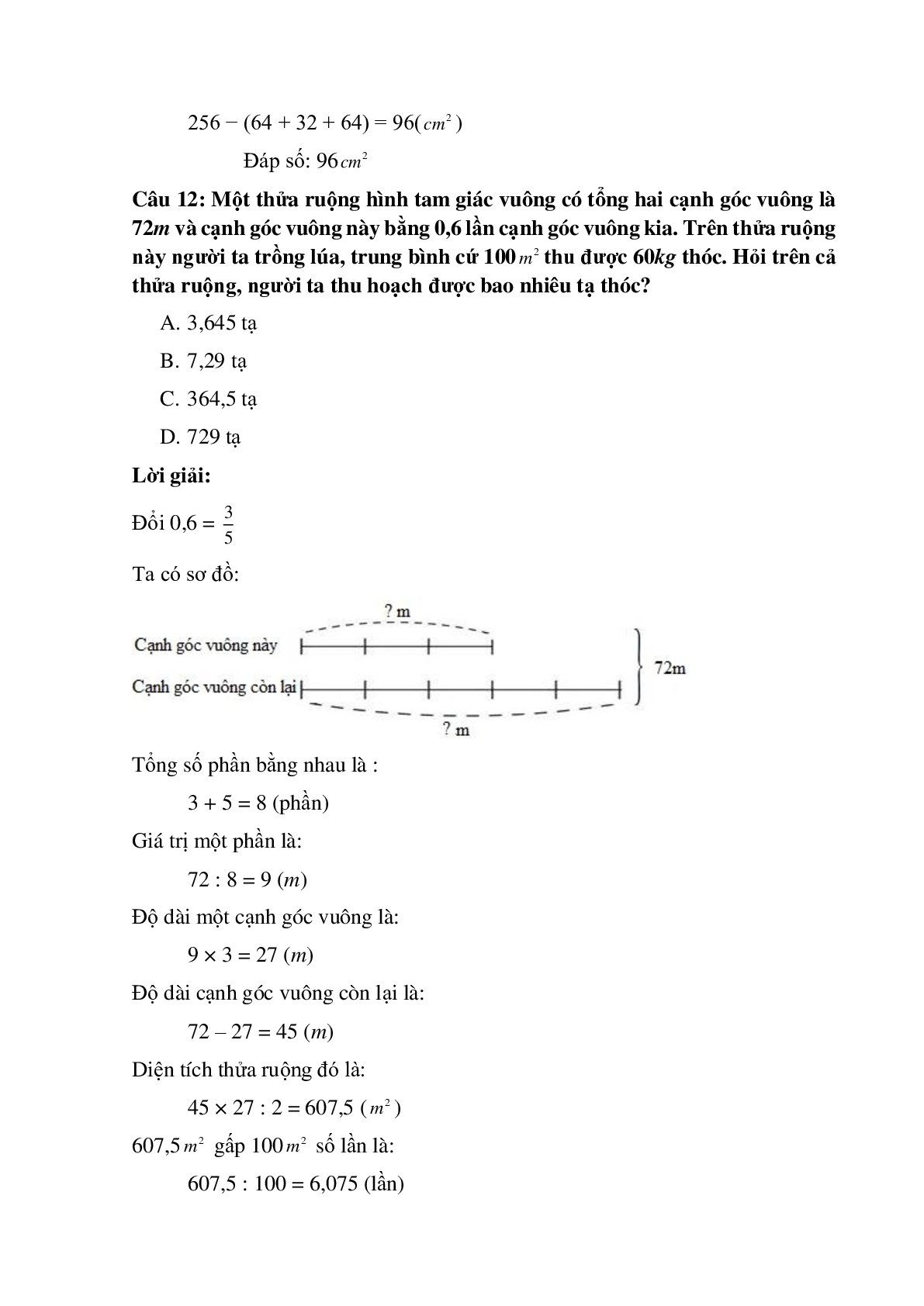 14 câu Trắc nghiệm Hình tam giác. Diện tích hình tam giác có đáp án 2023 – Toán lớp 5 (trang 7)
