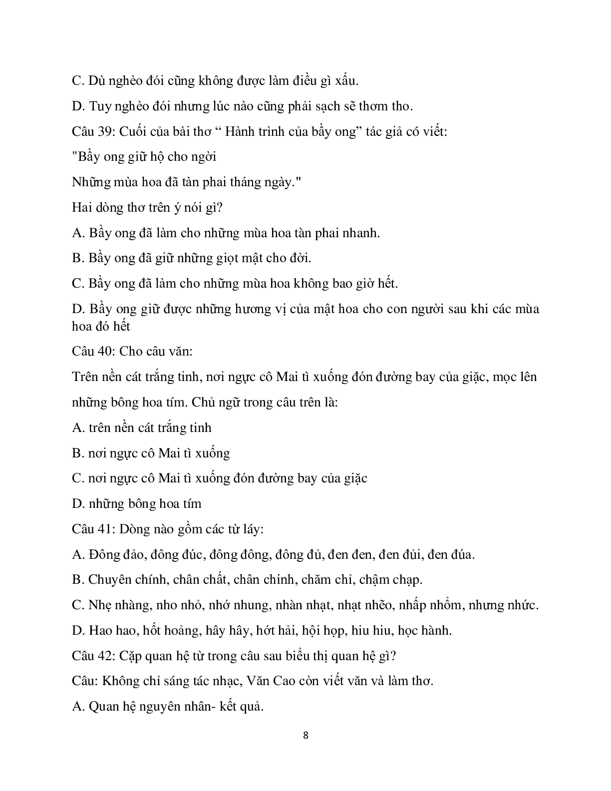 Bộ đề trắc nghiệm ôn tập môn Tiếng Việt lớp 5 có đáp án (trang 8)
