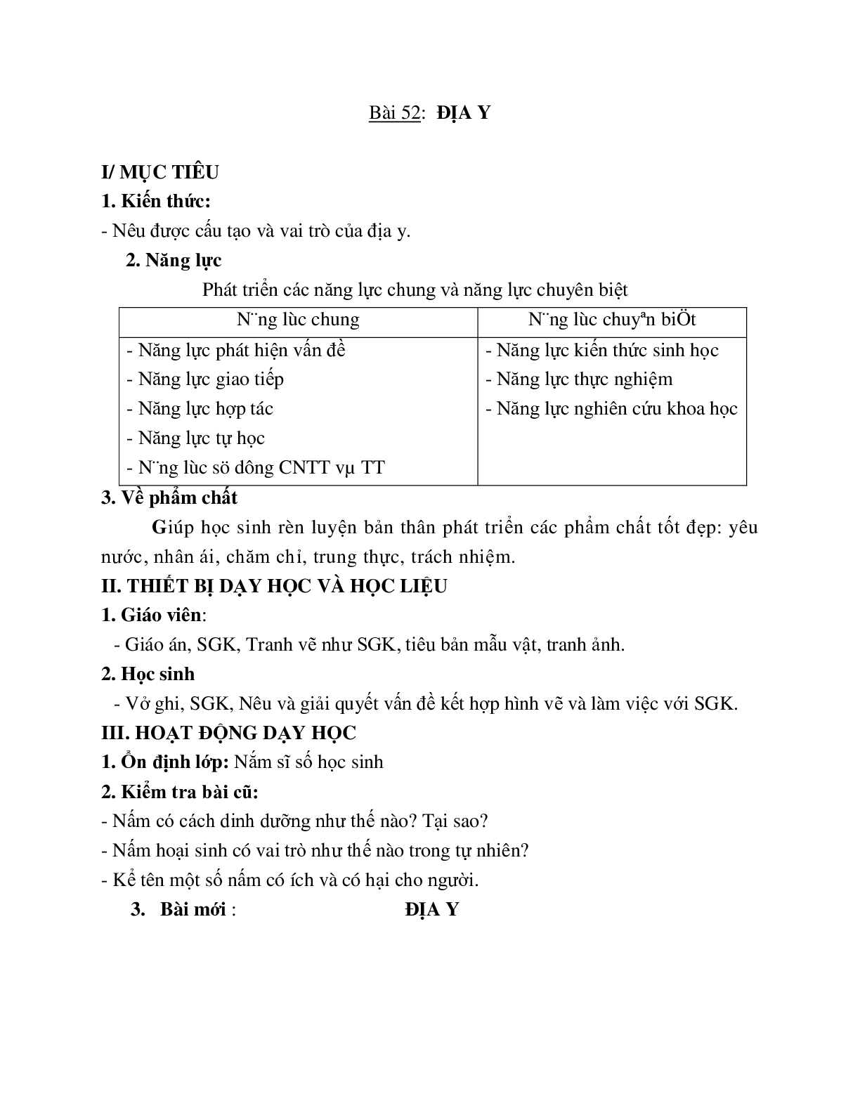 Giáo án Sinh học 6 Bài 52: Địa y mới nhất - CV5555 (trang 1)