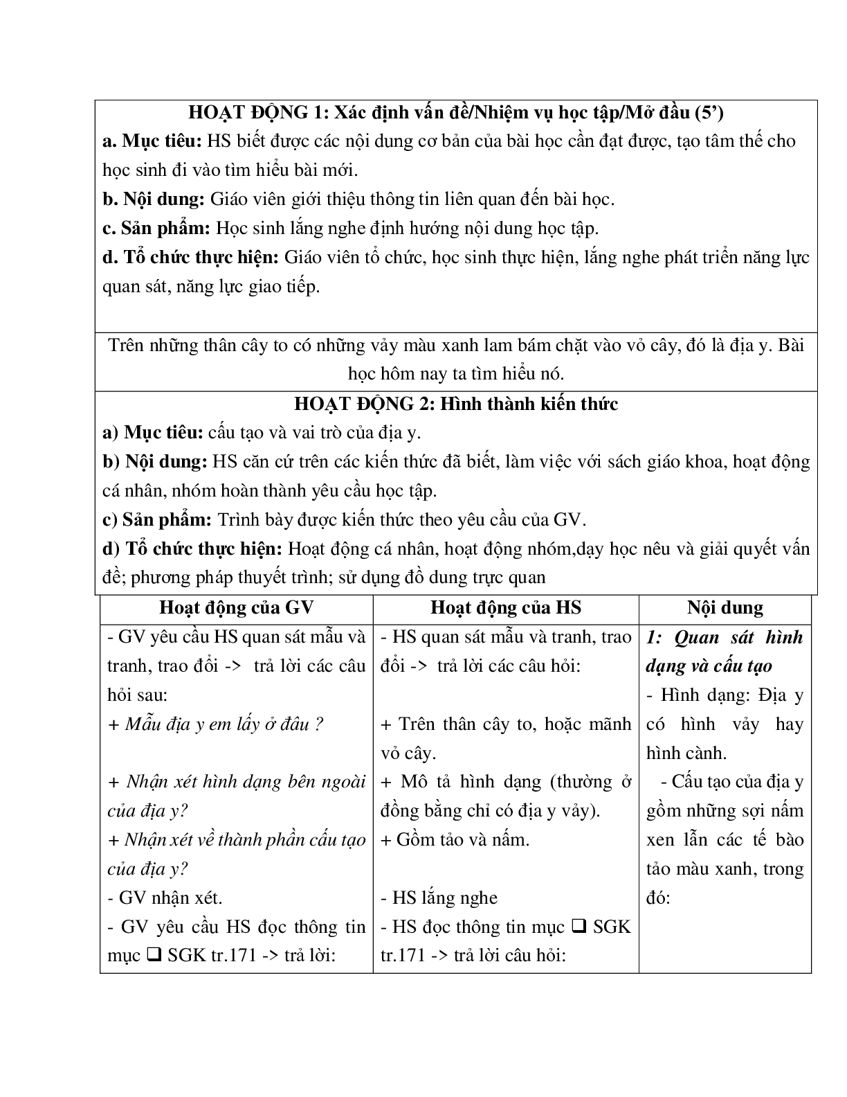 Giáo án Sinh học 6 Bài 52: Địa y mới nhất - CV5555 (trang 2)