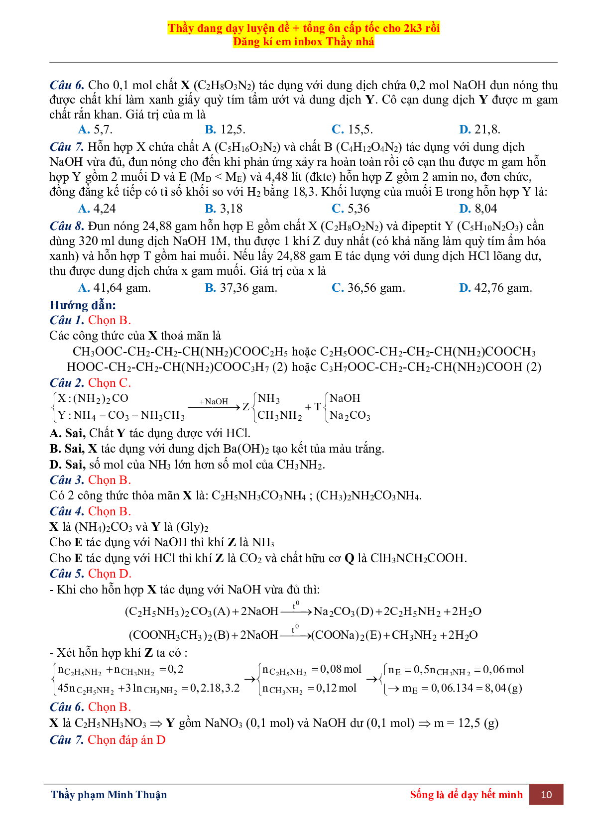 Tổng Hợp Lý Thuyết Chương 3 Môn Hóa Học Lớp 12 (trang 10)