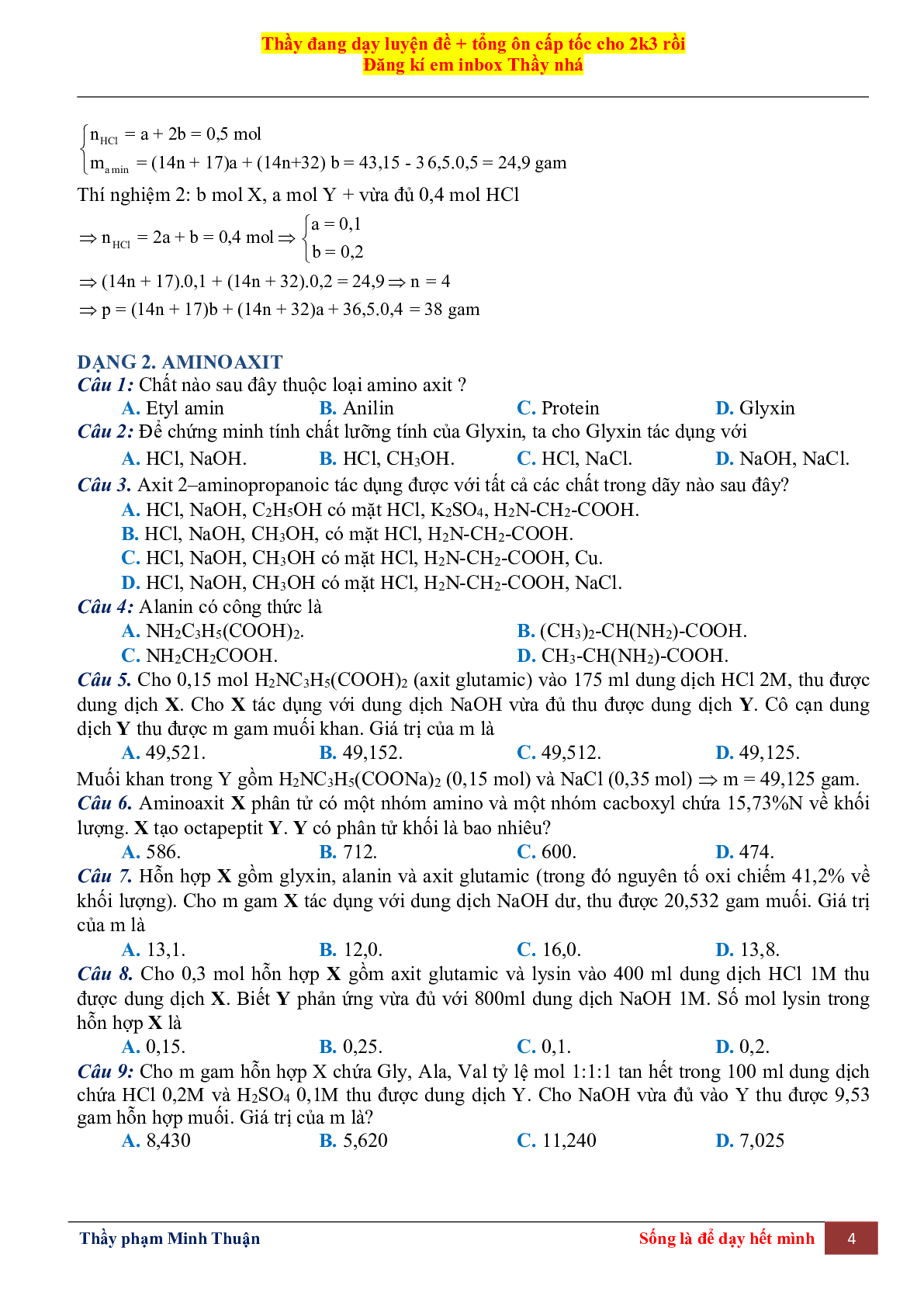 Tổng Hợp Lý Thuyết Chương 3 Môn Hóa Học Lớp 12 (trang 4)