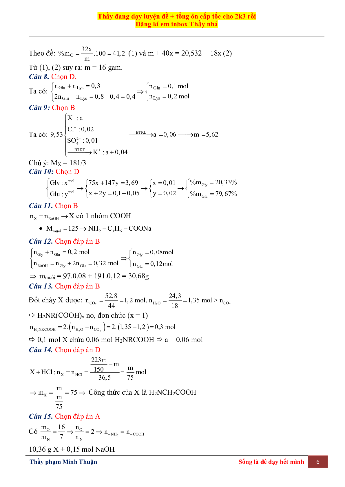 Tổng Hợp Lý Thuyết Chương 3 Môn Hóa Học Lớp 12 (trang 6)
