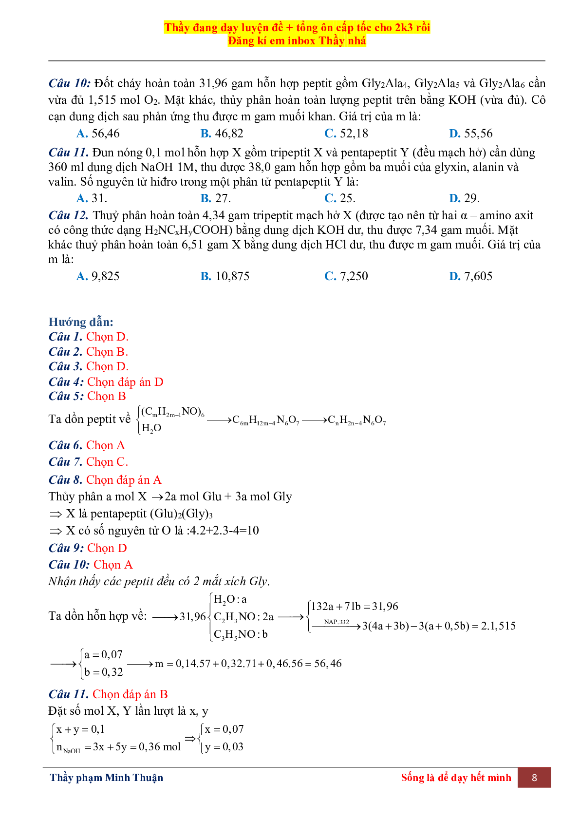 Tổng Hợp Lý Thuyết Chương 3 Môn Hóa Học Lớp 12 (trang 8)