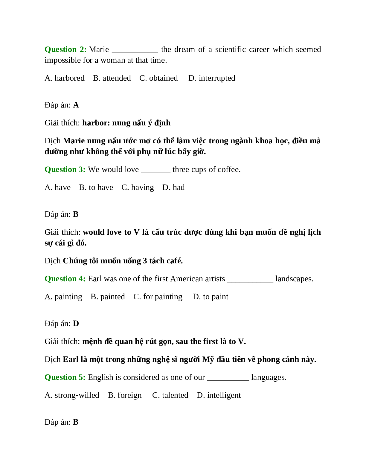 Trắc nghiệm Tiếng Anh 10 Unit 3 có đáp án: People's background (trang 4)