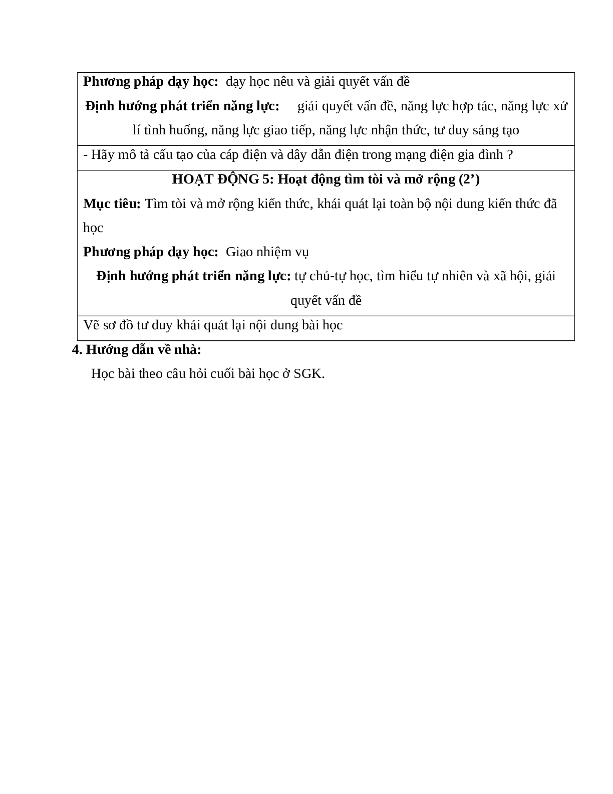 GIÁO ÁN CÔNG NGHỆ 9 BÀI 2: VẬT LIỆU ĐIỆN DÙNG TRONG LẮP ĐẶT  MẠNG ĐIỆN TRONG NHÀ MỚI NHẤT - CV5512 (trang 6)
