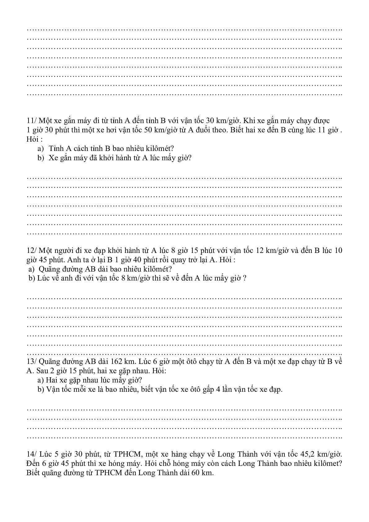 24 bài toán chuyển động môn Toán lớp 5 (trang 3)