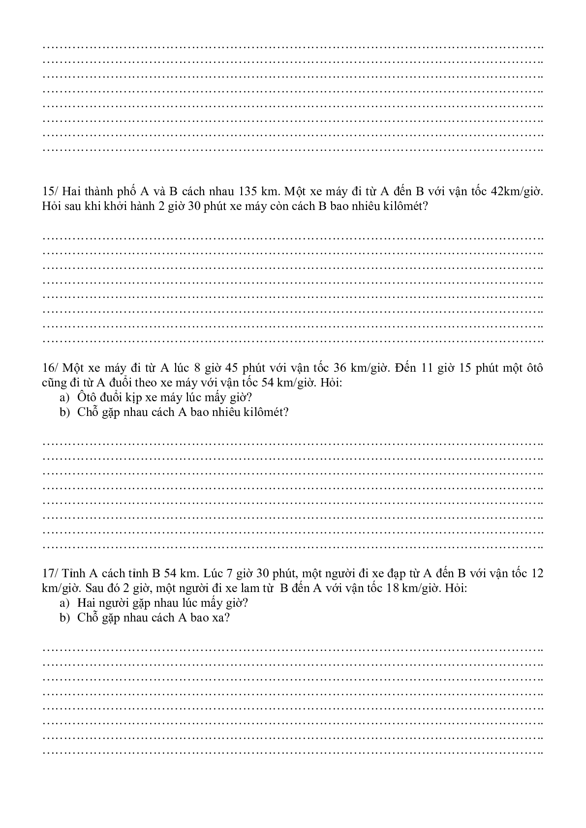 24 bài toán chuyển động môn Toán lớp 5 (trang 4)