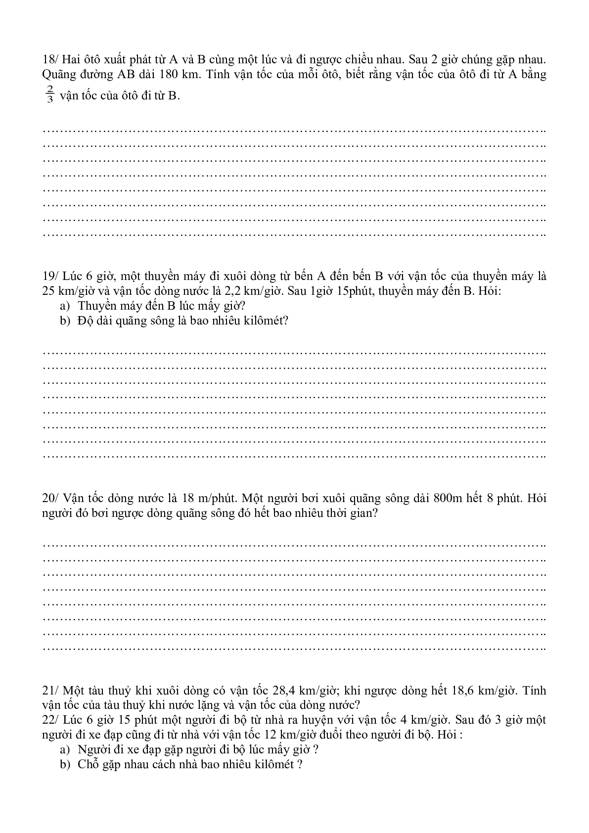 24 bài toán chuyển động môn Toán lớp 5 (trang 5)