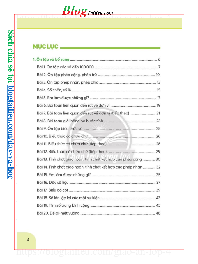Toán lớp 4 Tập 1 Chân trời sáng tạo pdf (trang 5)