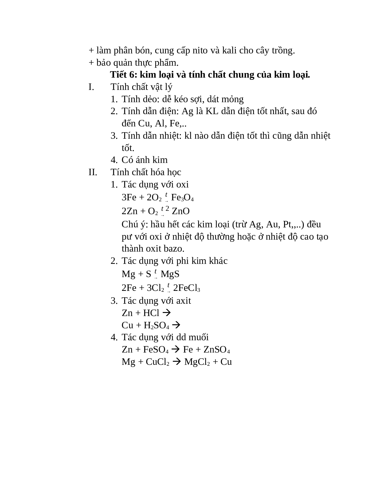 Lý thuyết, bài tập về tính chất của muối và kim loại có đáp án (trang 3)