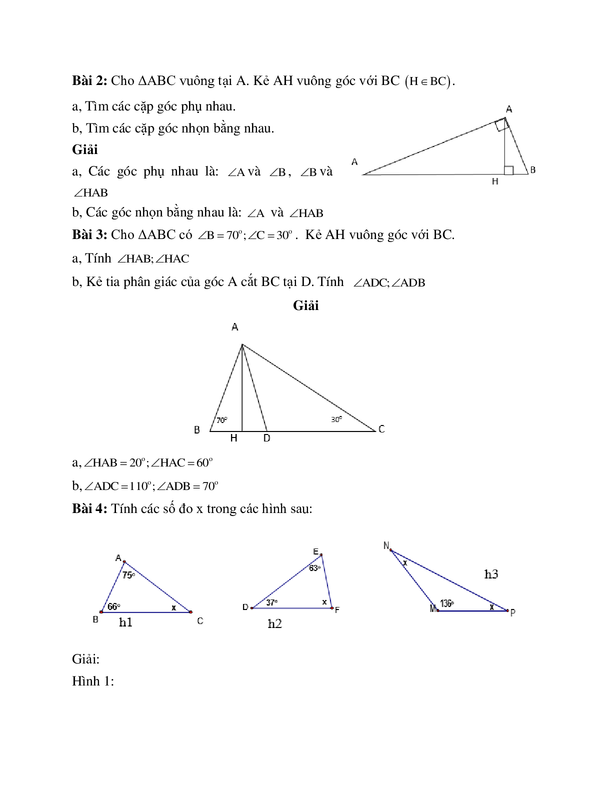 Lý thuyết, bài tập về Tổng ba góc trong một tam giác chọn lọc (trang 2)