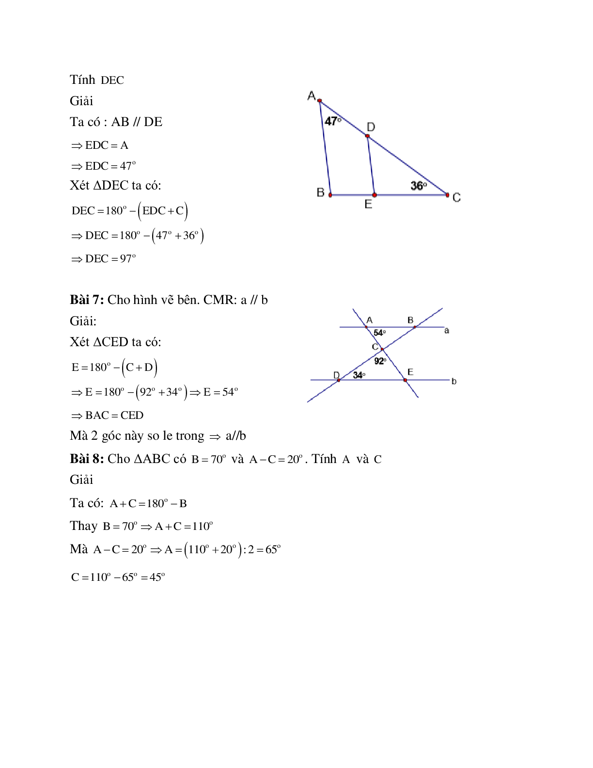Lý thuyết, bài tập về Tổng ba góc trong một tam giác chọn lọc (trang 4)