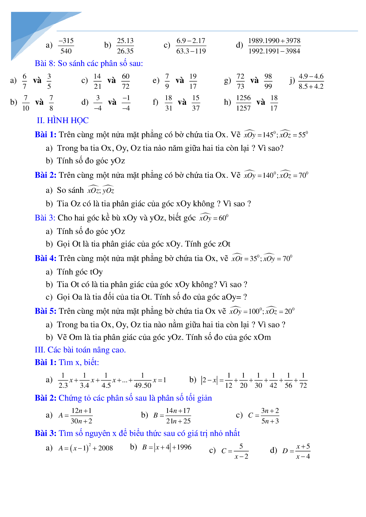Đề cương giữa kì 2 môn toán lớp 6 (trang 2)