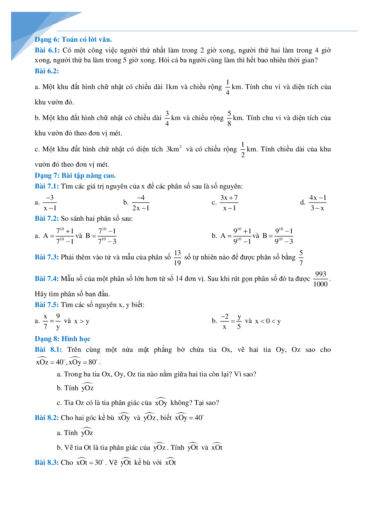 Đề cương giữa kì 2 môn toán lớp 6 (trang 6)