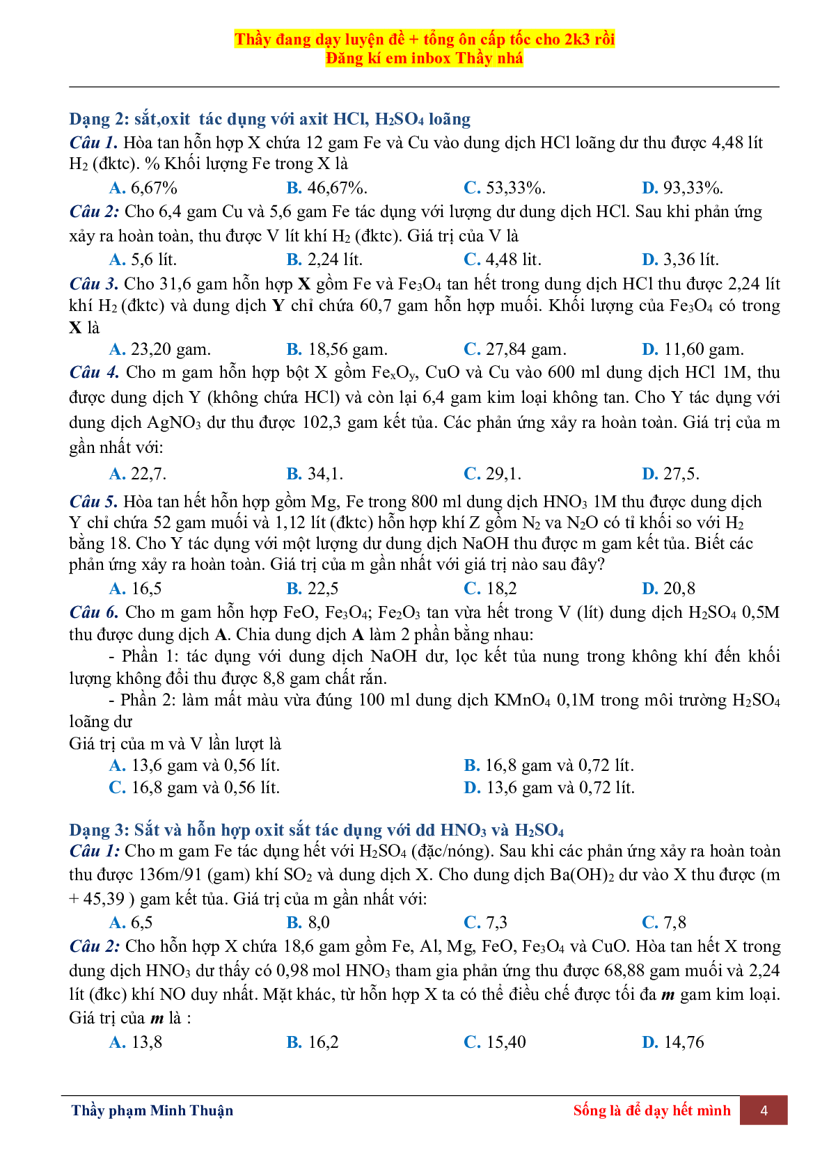 Tổng Hợp Lý Thuyết Chương 7 Sắt Môn Hóa Học Lớp 12 (trang 4)