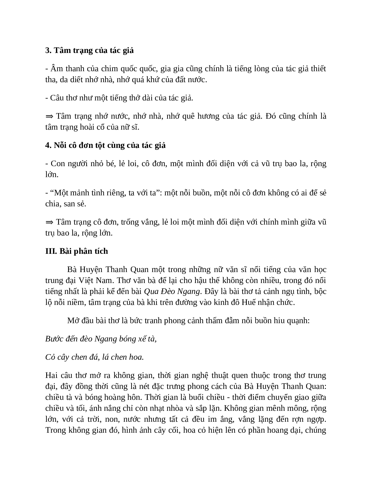 Sơ đồ tư duy bài Qua đèo ngang dễ nhớ, ngắn nhất - Ngữ văn lớp 7 (trang 4)
