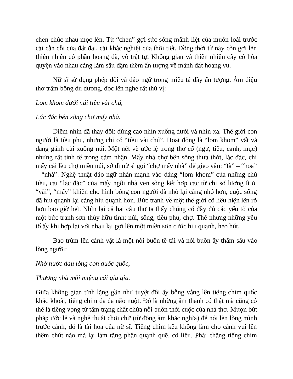 Sơ đồ tư duy bài Qua đèo ngang dễ nhớ, ngắn nhất - Ngữ văn lớp 7 (trang 5)