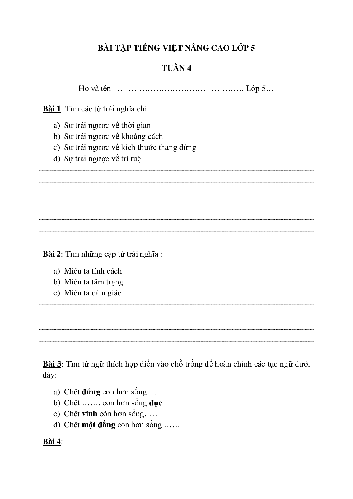 Bài tập nâng cao môn Tiếng Việt lớp 5 (trang 10)
