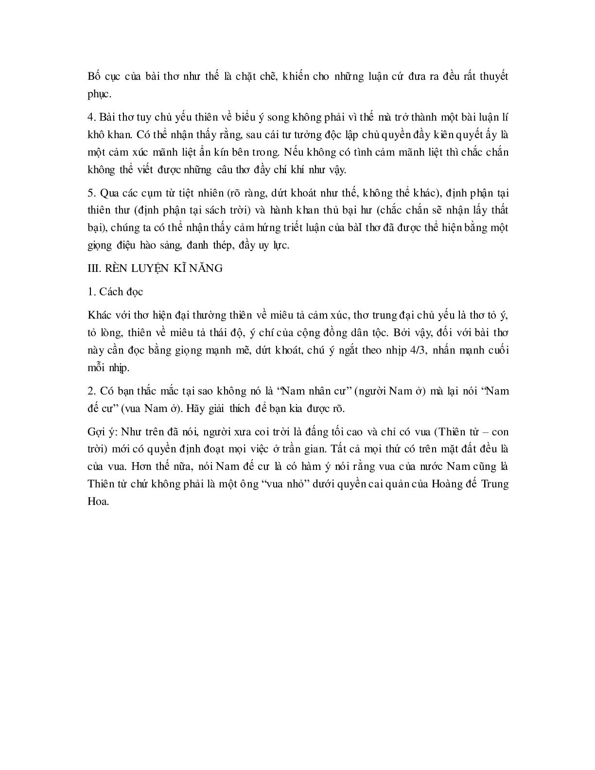 Soạn bài Sông núi nước Nam- ngắn nhất Soạn văn 7 (trang 2)